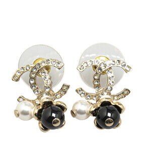 CHANEL Gold Logo Earrings